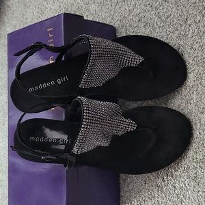 Black rhinestone sandals